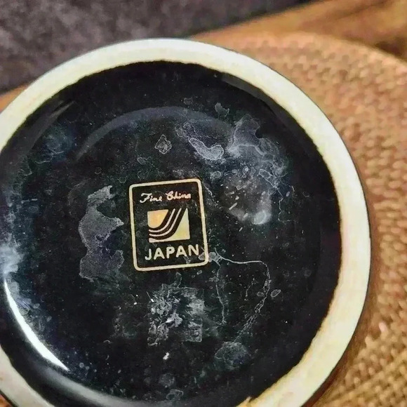 Fine China Vase Narcissus Lily of the Valley Black Gold Accent Two Handle Japan - Picture 8 of 10